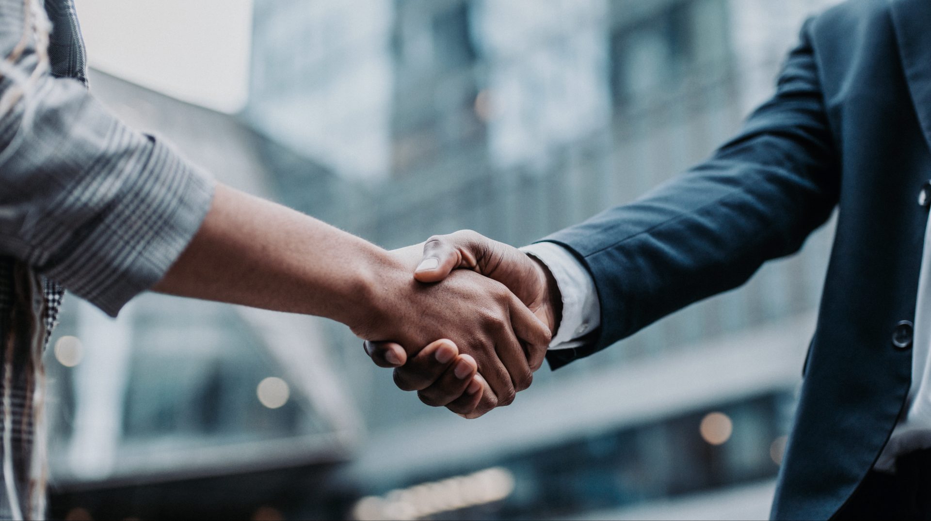 Two people shaking hands