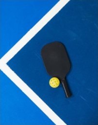 Pickleball paddle on a court